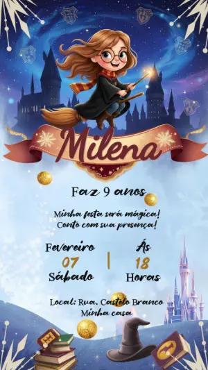 Convite Digital Aniversário Harry Potter para Editar