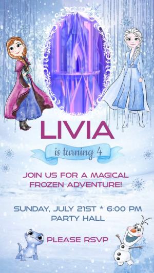 Animated Frozen Birthday Invitation Video Template