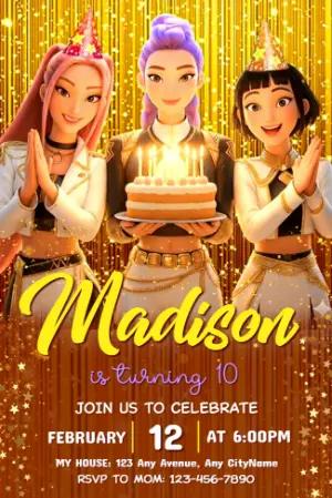 Demon Hunters Birthday Invitation | Editable Digital Template