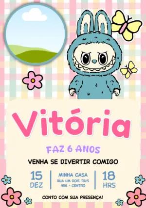 Convite Editável Aniversário Labubus
