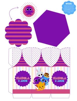 Centro de Mesa Bolofofos Editável para Aniversário Infantil