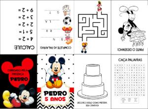 Livro de Atividades Mickey Mouse para Editar Online