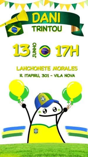 Convite Digital Aniversário Flork Brasil Trintou Editável