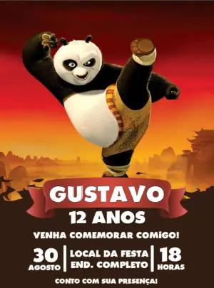 Convite de Aniversário Kung Fu Panda Editável com Po