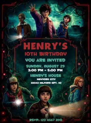 Stranger Things Birthday Invitation | Editable Digital Template