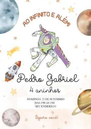 Convite de Aniversário Buzz Lightyear para Editar Online