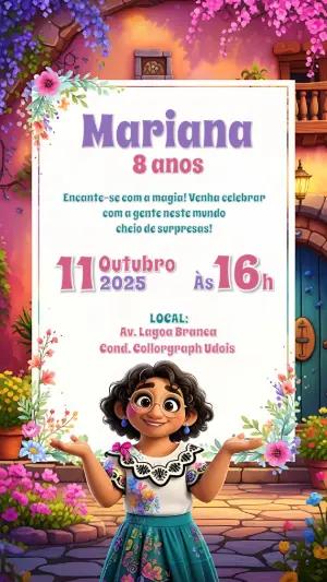 Convite de Aniversário Encanto com Mirabel para Editar Online