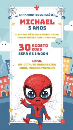 Convite Aniversário Homem Aranha Toy para Editar Online