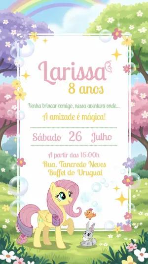 Convite Aniversário My Little Pony para Editar Online