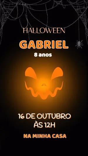 Convite Animado Aniversário Halloween para Editar Online