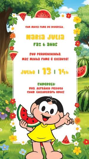 Convite de Aniversário Magali Melancia para Editar Online