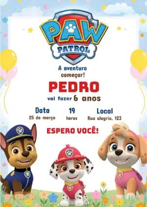 Convite Patrulha Canina Editável