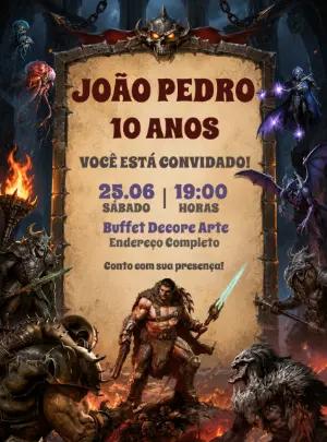 Convite de Aniversário DOOM: The Dark Ages Editável
