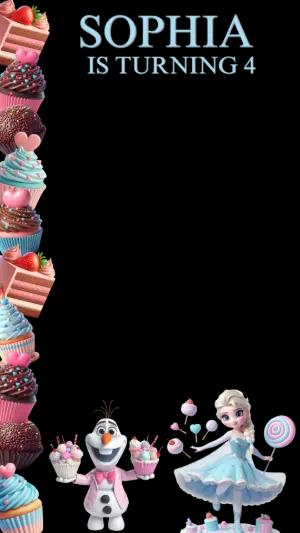 Photo Frame Frozen Candy Birthday Invitation for Girls