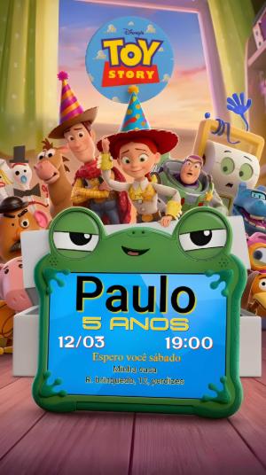 Convite de Aniversário Toy Story Infantil para Editar Online