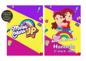 Capa Agenda Escolar Maria Clara e JP Editável Online