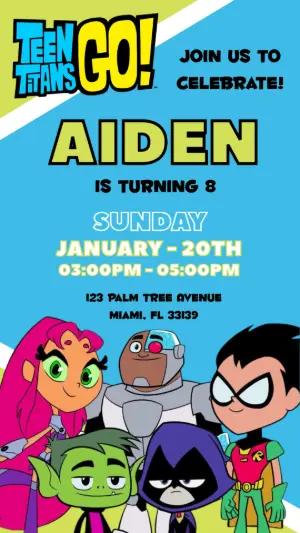 Teen Titans Go! Birthday Invitation | Editable Digital Template