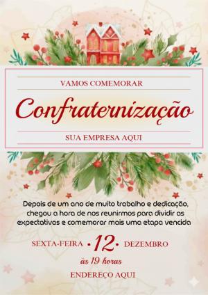 Convite Editável para Confraternização de Fim de Ano Natalino