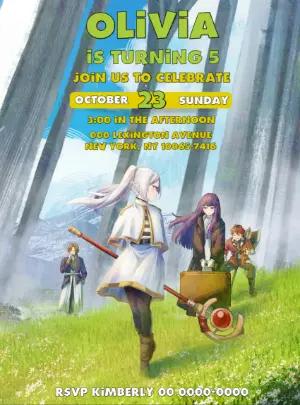Frieren Anime Birthday Invitation | Editable Digital Template