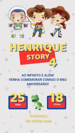 Convite de Aniversário Toy Story Infantil para Editar