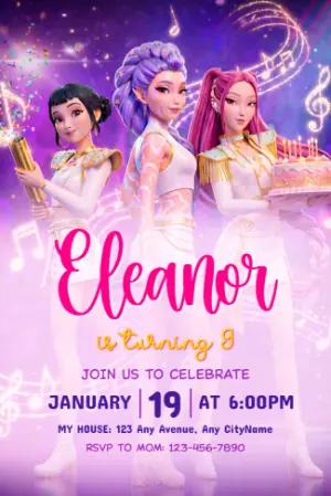 K-Pop Demon Hunter Birthday Invitation | Editable Digital Template