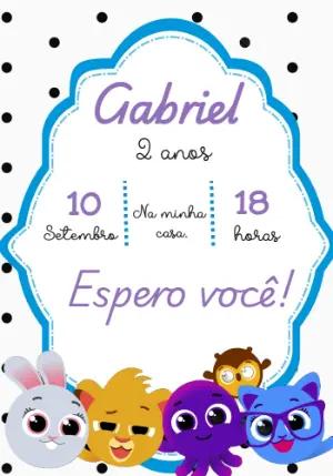 Convite Aniversário Bolofofos com Personagens para Editar Online