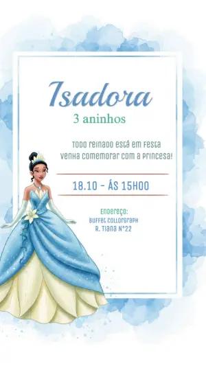 Convite de Aniversário Princesa Tiana para Editar Online