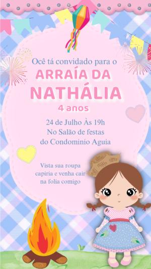 Convite Festa Junina Menina Caipira Editável Online