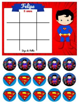 Lembrancinha Jogo da Velha Superman Baby para Editar