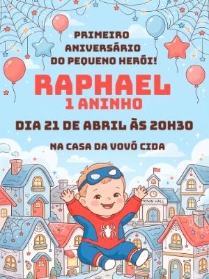 Convite de Aniversário Homem Aranha Baby Fofo para Editar
