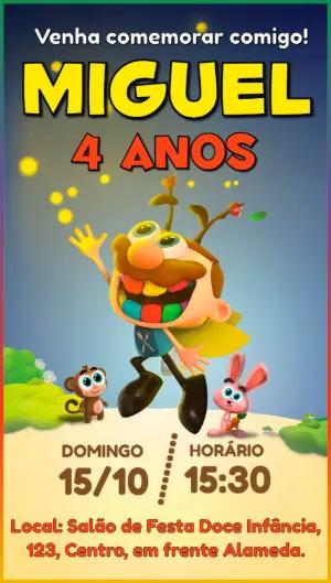 Convite Aniversário Tema Comilão para Editar Online