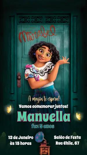 Convite Aniversário Encanto com Mirabel para Editar Online
