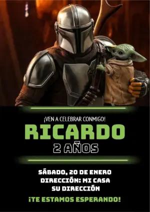 Invitación de Cumpleaños The Mandalorian para Editar