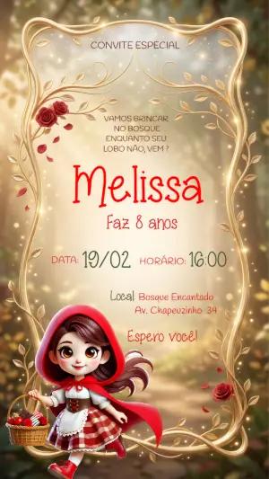 Convite de Aniversário Chapeuzinho Vermelho Editável