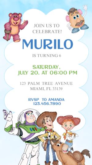 Editable Toy Story Birthday Invitation Template