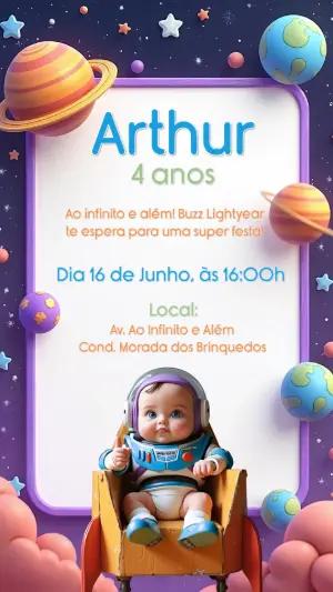 Convite de Aniversário Buzz Lightyear para Editar Online