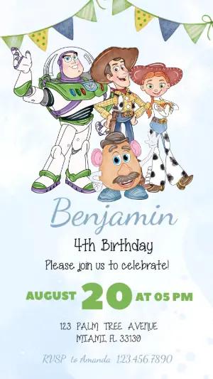 Toy Story Birthday Invitation | Watercolor Editable Template