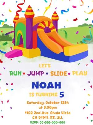 Editable Bounce House Birthday Invitation for Kids