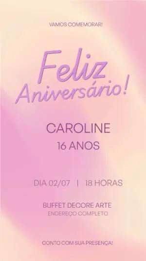 Convite Animado de Aniversário Minimalista para Editar Online