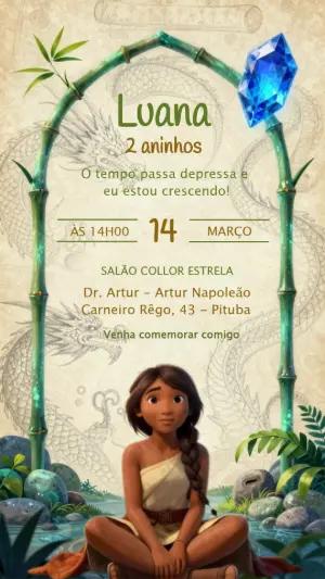 Convite de Aniversário Raya e o Último Dragão Editável