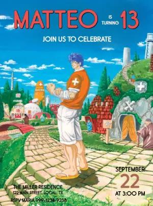 Anime Toriko Birthday Invitation | Editable Digital Template