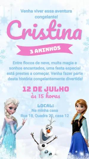 Convite de Aniversário Frozen Aventura Congelante para Editar