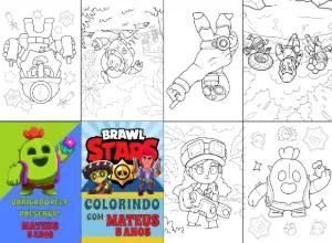 Livreto de Colorir Brawl Stars para Aniversário Editável Online