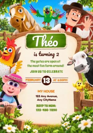 Zenon's Farm Birthday Invitation | Editable Template