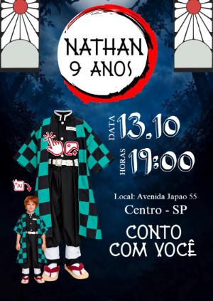Convite Animado Demon Slayer: Vire o Tanjiro com sua foto IA!